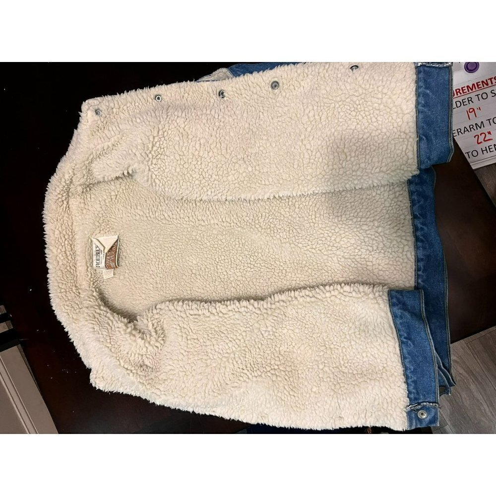 Men's Vintage USA Roebucks by Sears Denim Vest W/ Sherpa Lining Size L [EXCELLEN - Picture 3 of 6